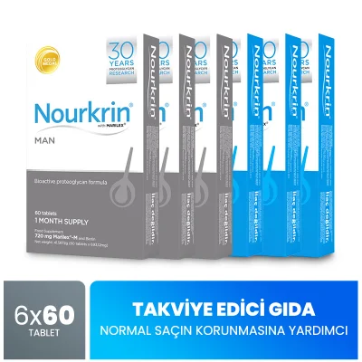 3 Nourkrin Woman + 3 Nourkrin Man - Proteoglikan Replasman Kullanım Paketi 